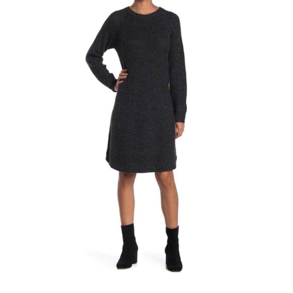 🫟 MADEWELL - NWT, Grey Curved Hem Sweater Dress, Sz M